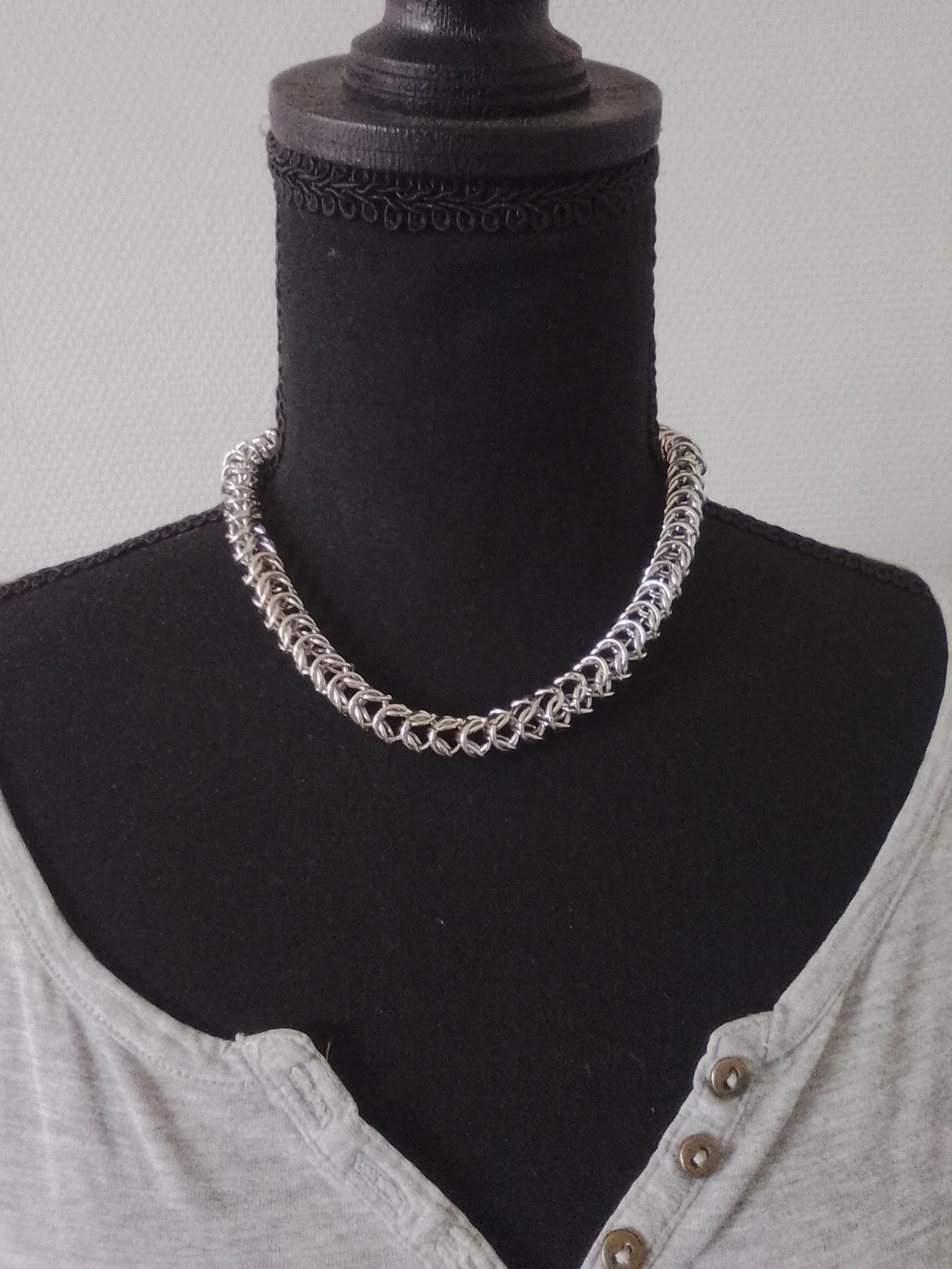 Collier unisexe chainmail bizantin mailles épaisses 